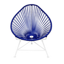 Acapulco Chair, Deep Blue Cord/ White Frame
