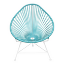 Acapulco Chair, Light Blue Cord/White Frame