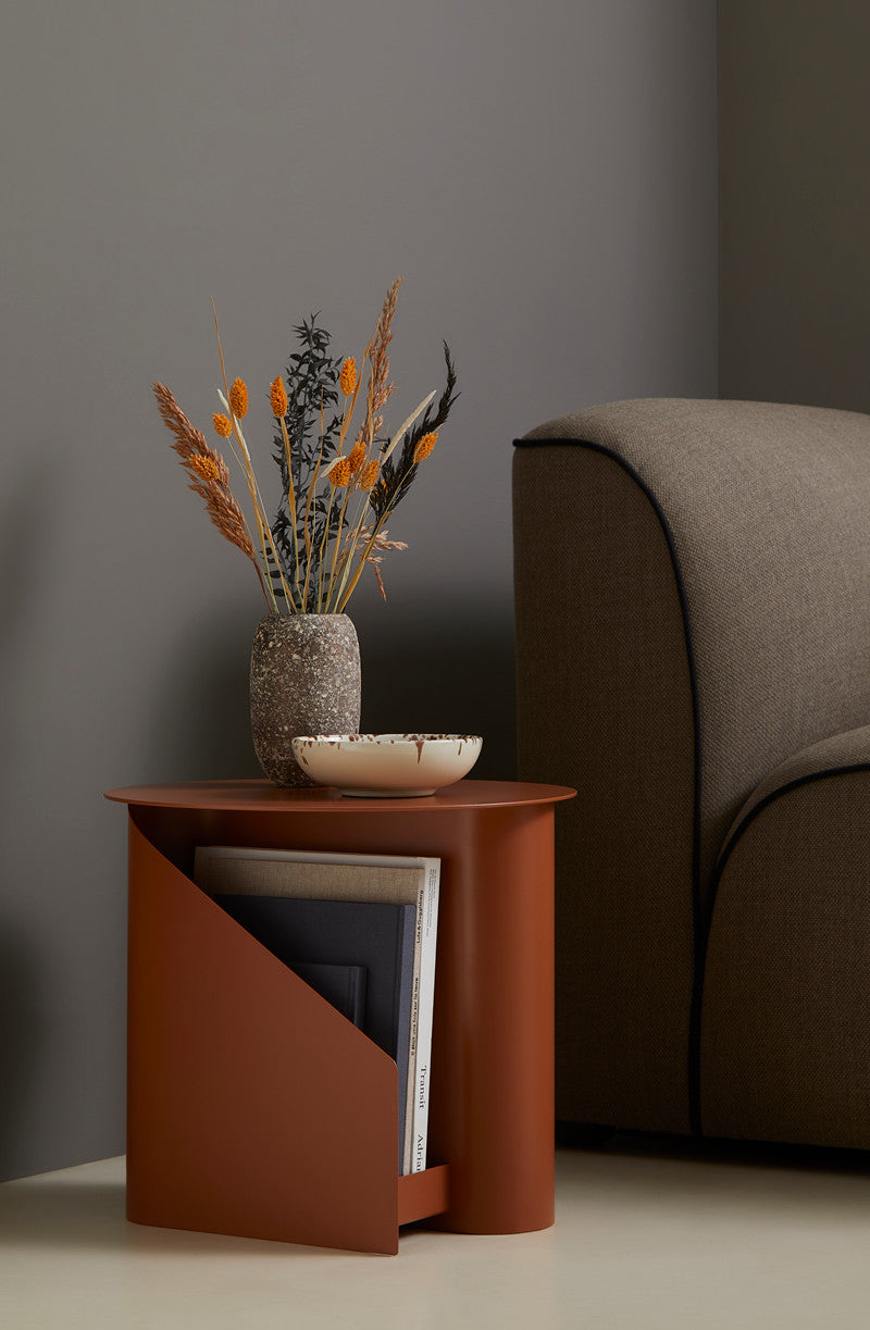 Sentrum Side Table, Burnt Orange, painted metal