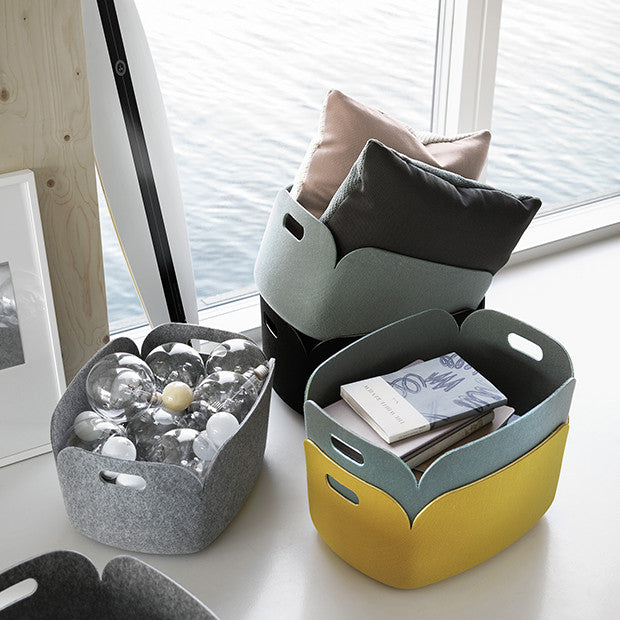 Restore Felt Storage Basket, Grey