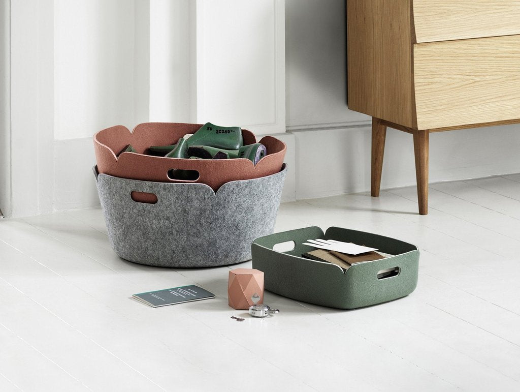 Restore Round Basket, Grey