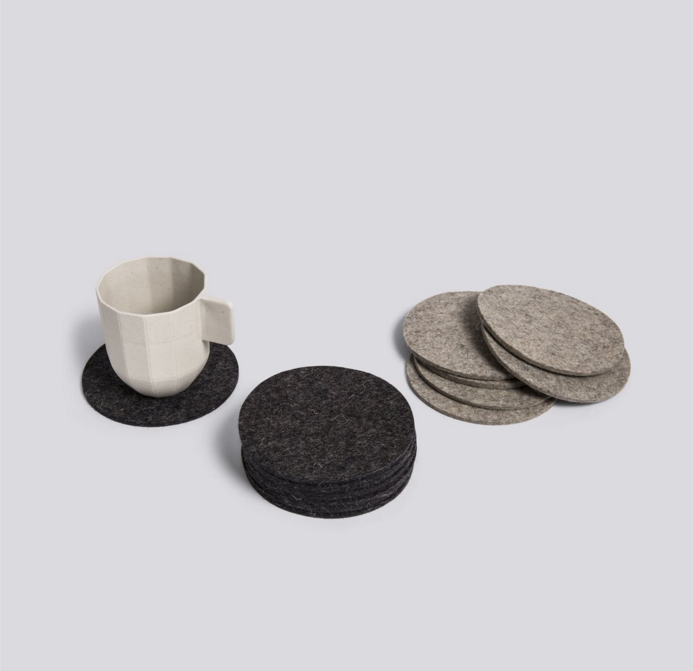 Felt placemat round, 27cm, anthracite