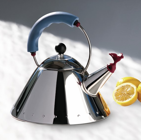 Graves Kettle, Light Blue Handle/Red Bird Whistle