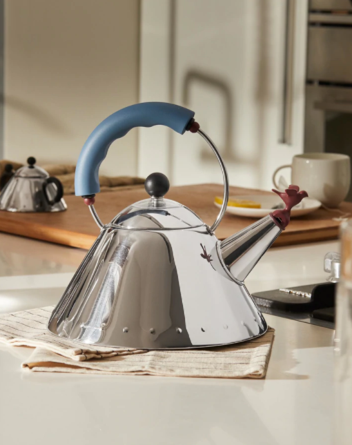 Graves Kettle, Light Blue Handle/Red Bird Whistle