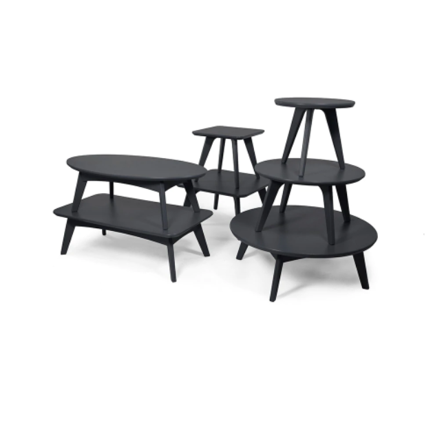Satellite End Table, Square 18", Charcoal Grey