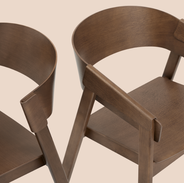 Cover Armchair, Dark Stained Brown