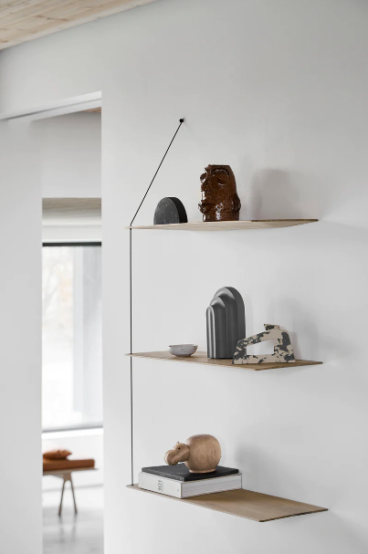 Stedge Shelf, 60 cm, White Pigmented Oak