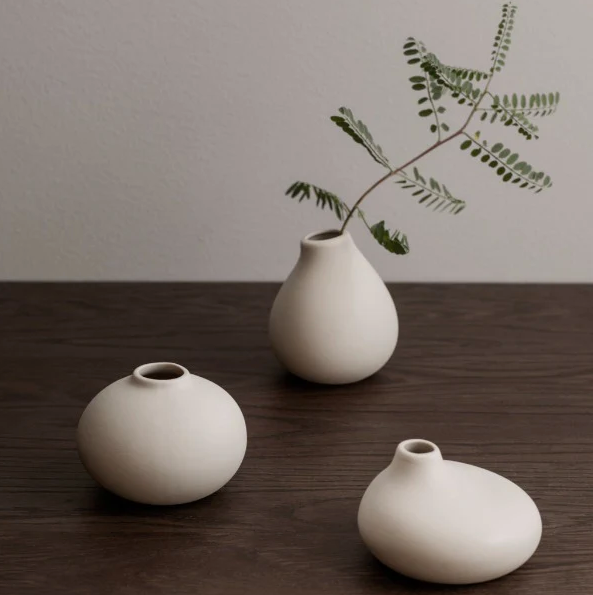 Nona Set of 3 Mini Vases, White