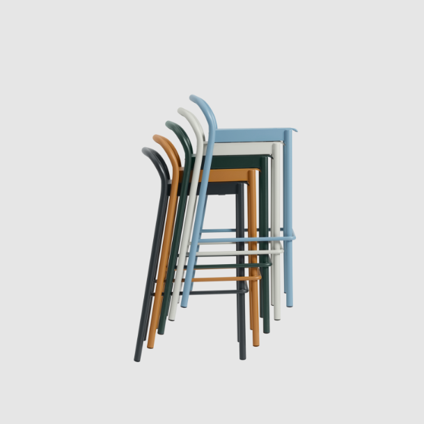 Linear Steel Stool, 65cm,  Dark green