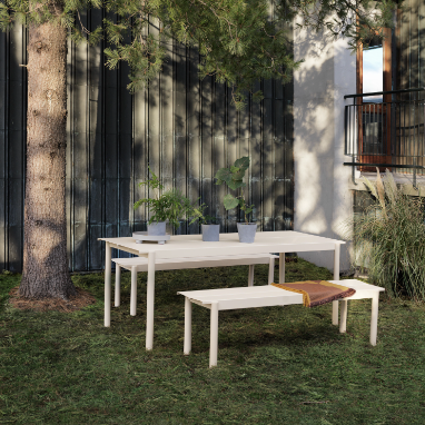 Linear Steel Bench, Grey, 170cm