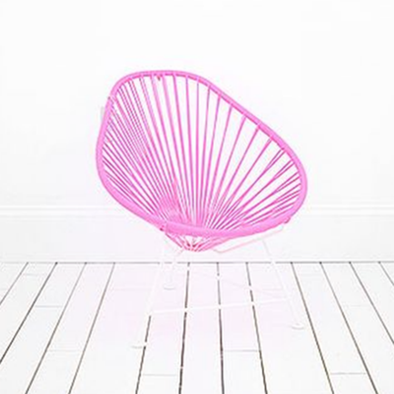 Acapulco Chair, Pink Cord / White Frame