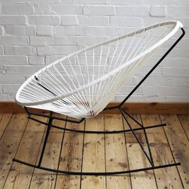 Acapulco Rocking Chair, White Cord/ White Base