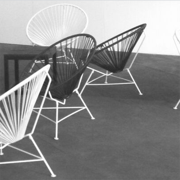 Condesa Chair, Grey Cord/White Base
