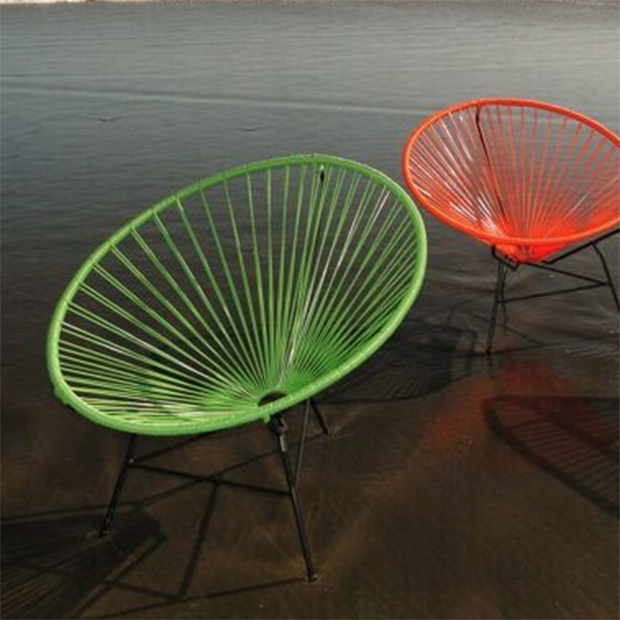 Condesa Chair, Cactus Green Cord / Black Frame
