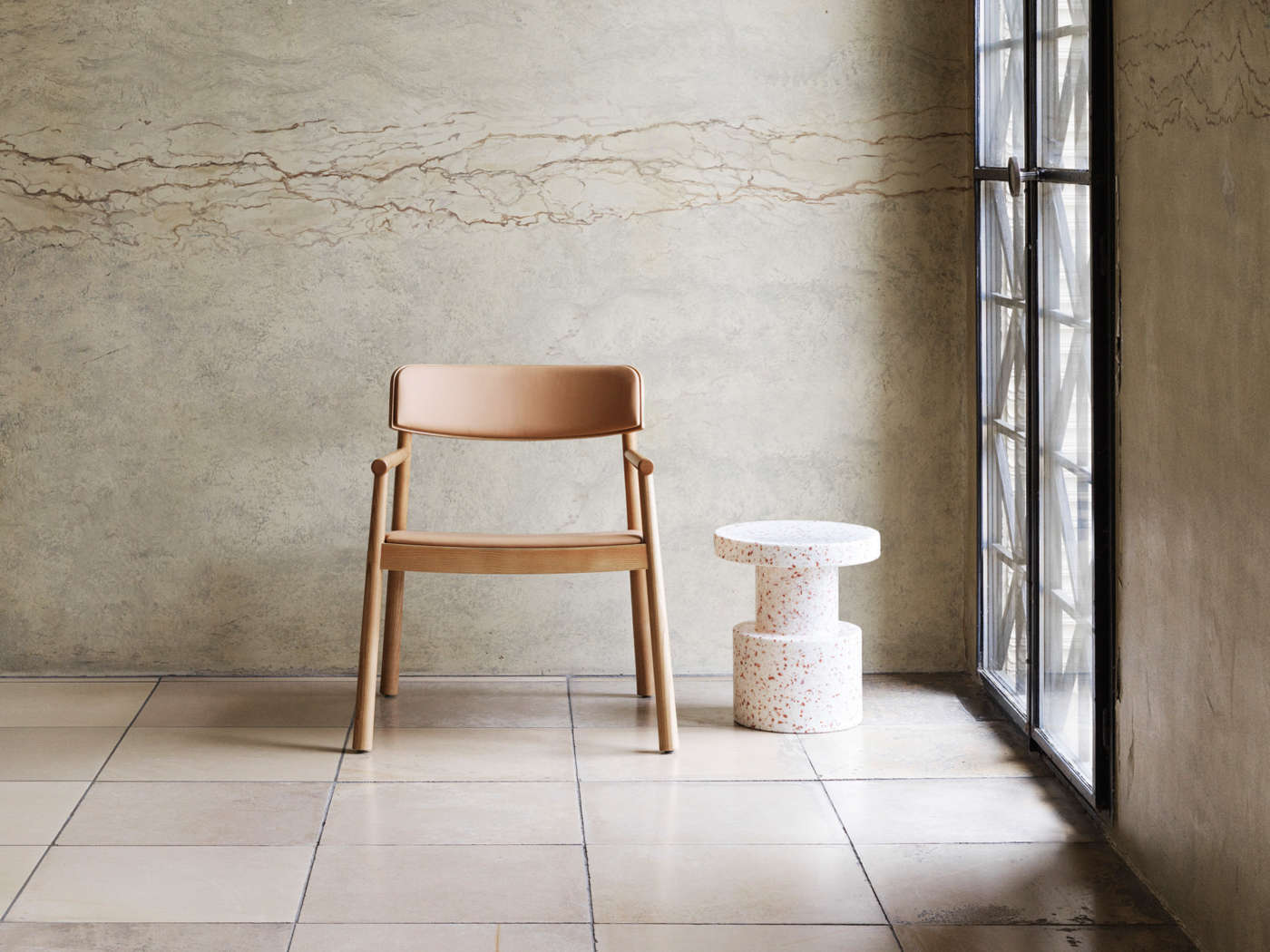 Bit Stool, White Multi