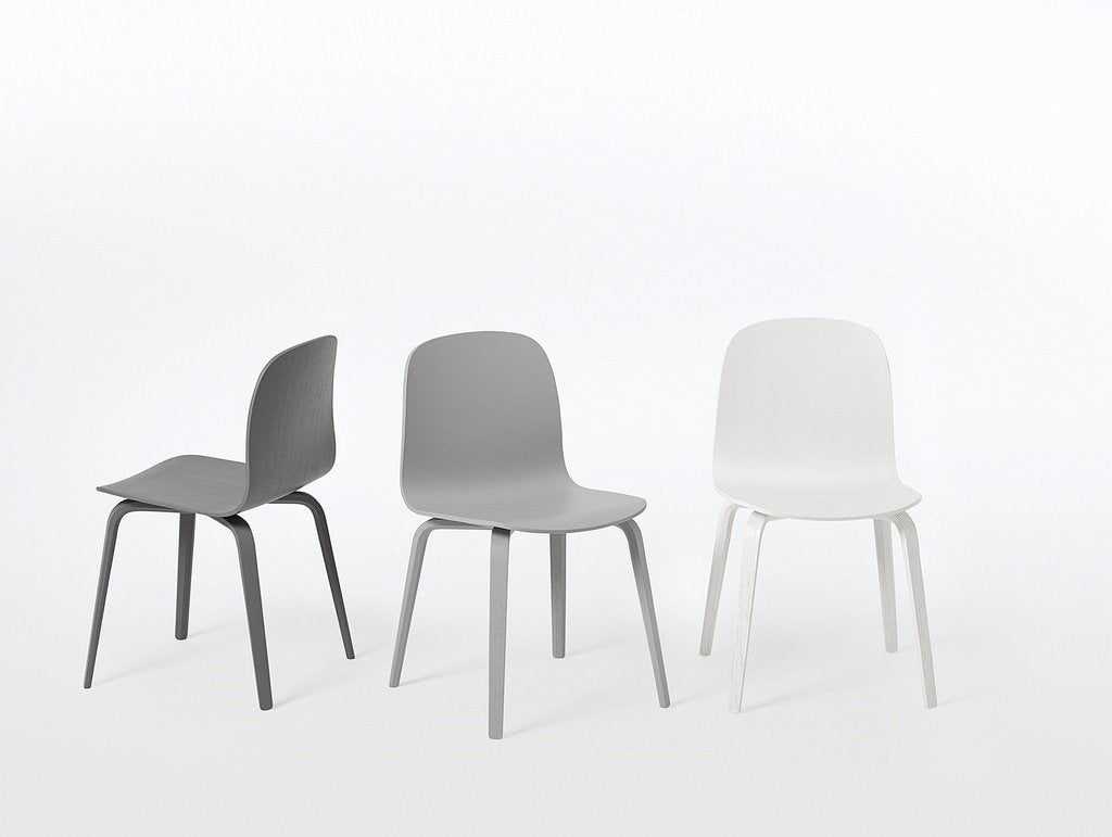 Visu Chair, Wood Base, White/Oak