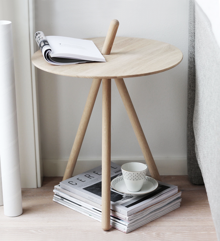 Come Here Side Table, White pigmented ash