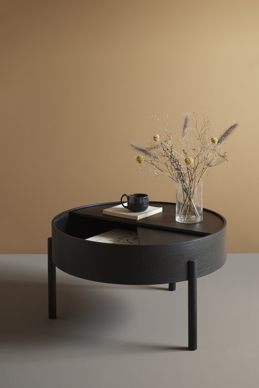 Arc Coffee Table, 66cm, Black Painted Ash