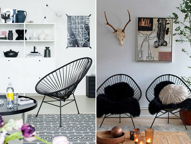 Acapulco Chair, Grey Cord/White Base
