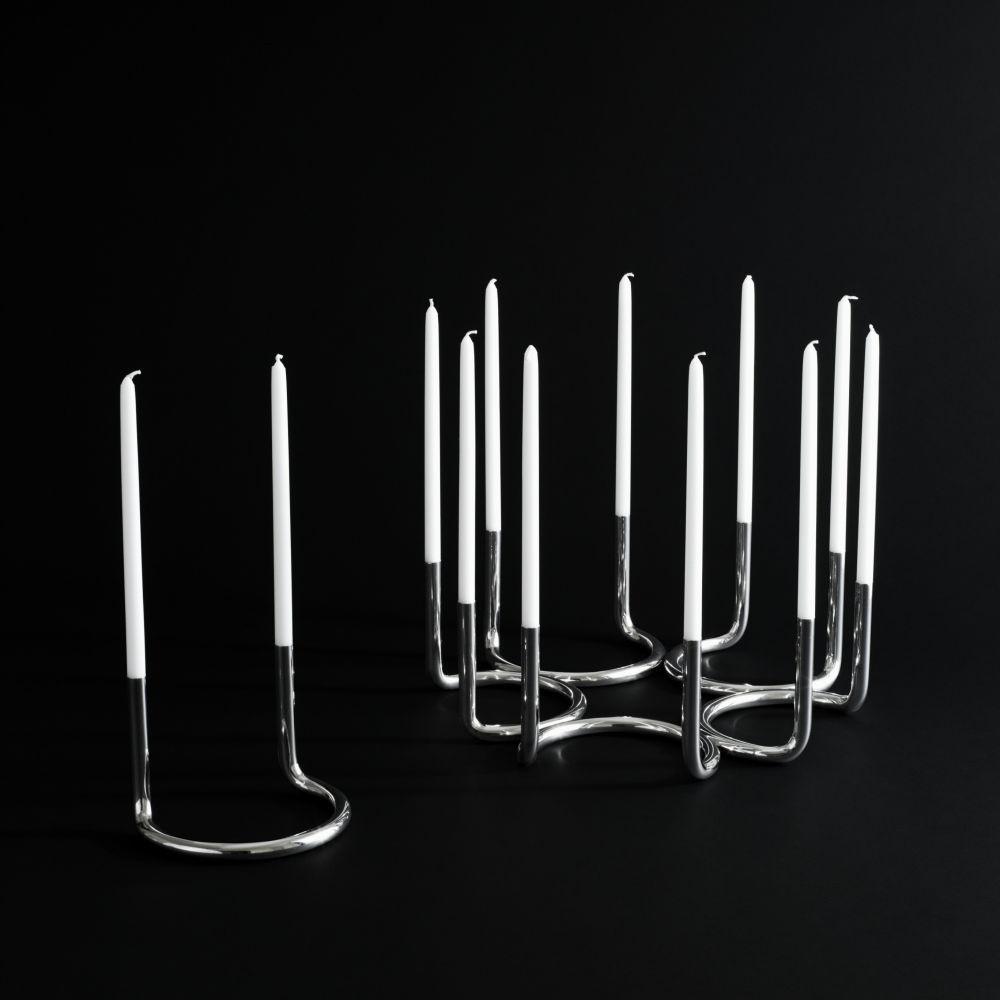 Gemini Candleholder, Black