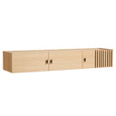 Array Wall-Mounted Sideboard (150 cm), White Pigmented Oak with Black Metal Wall Mount