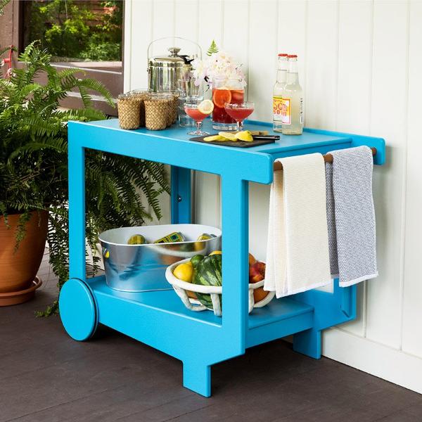 Lollygagger Bar Cart, Sky Blue