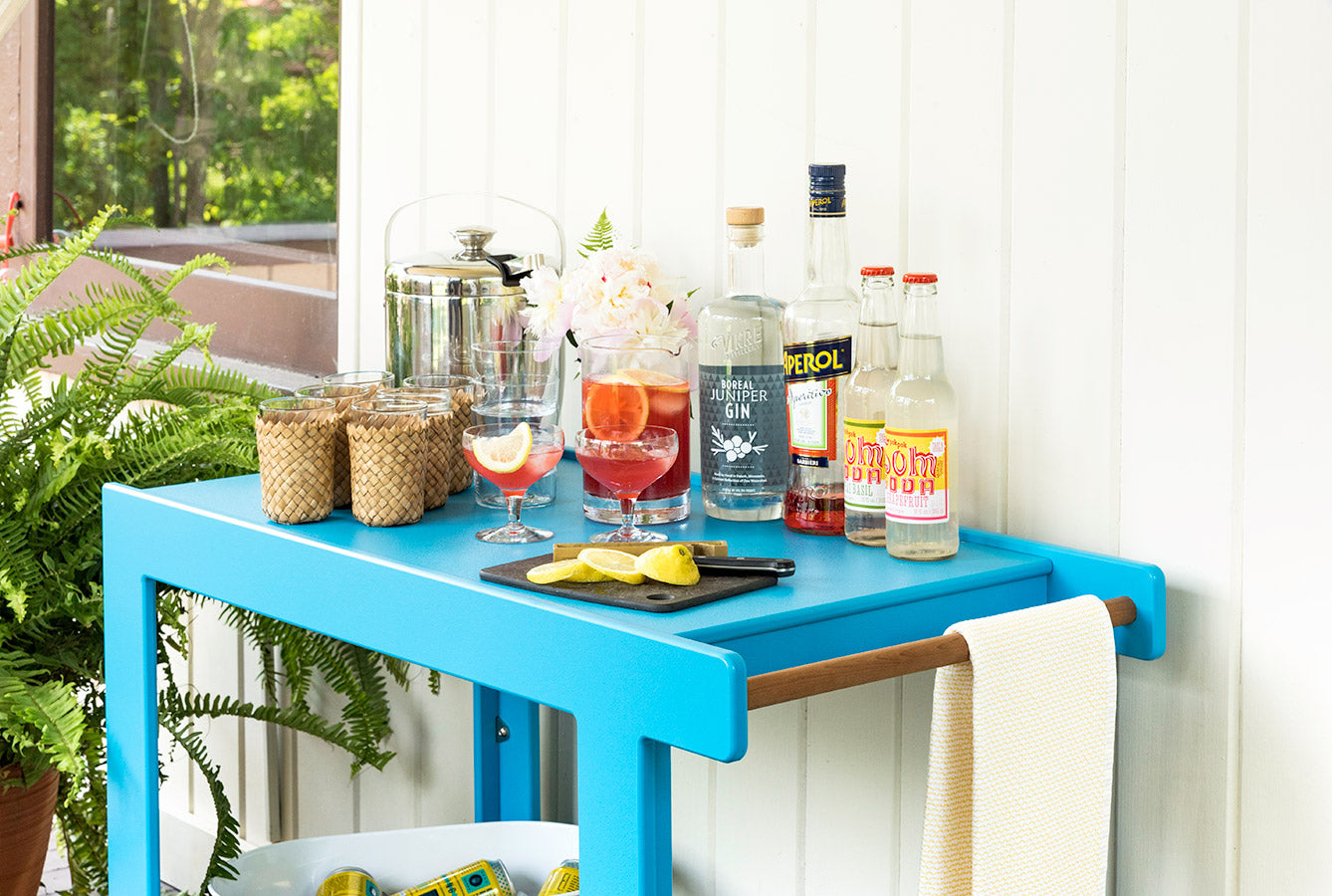 Lollygagger Bar Cart, Sky Blue