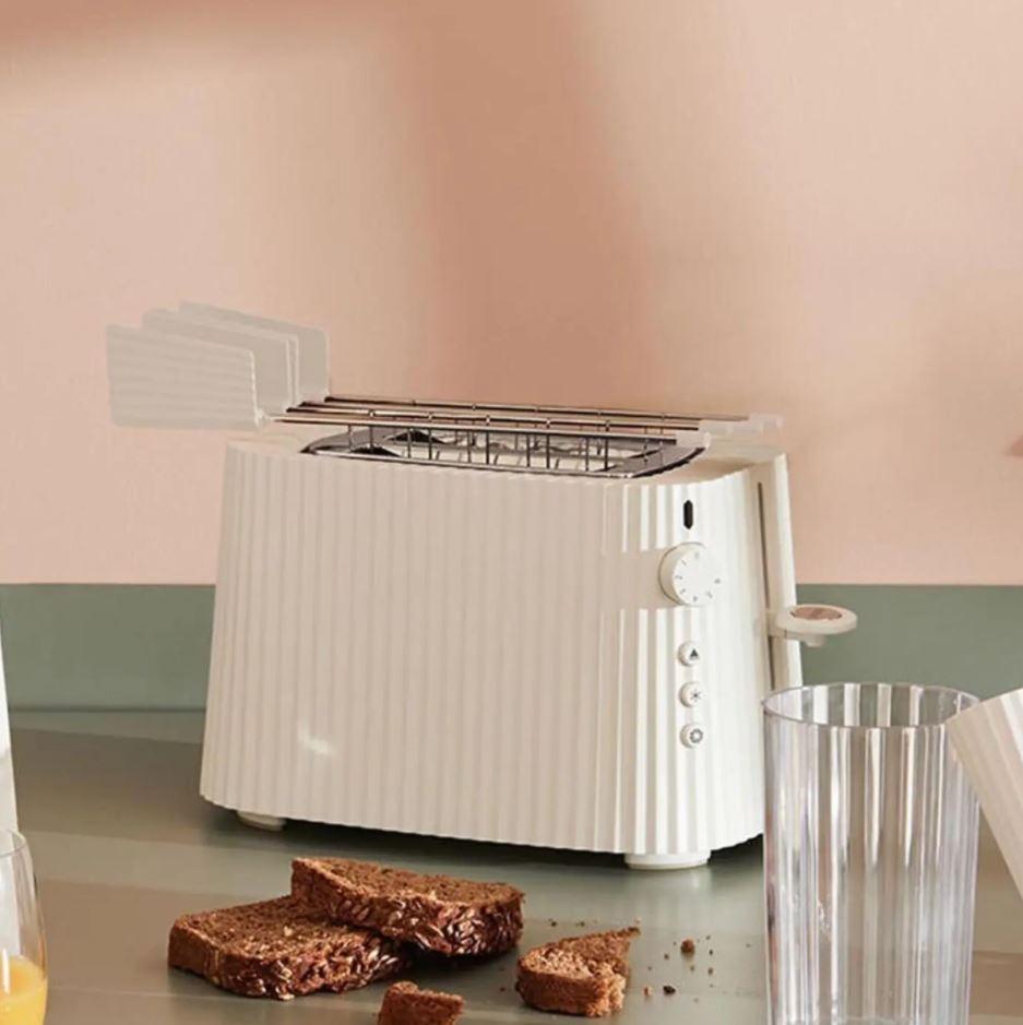 Plisse Toaster Tongs, White