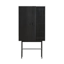 Array Highboard (80 cm), Black Painted Oak and Metal Legs