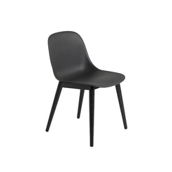 Fiber Side Chair, Black with Black Wood Base