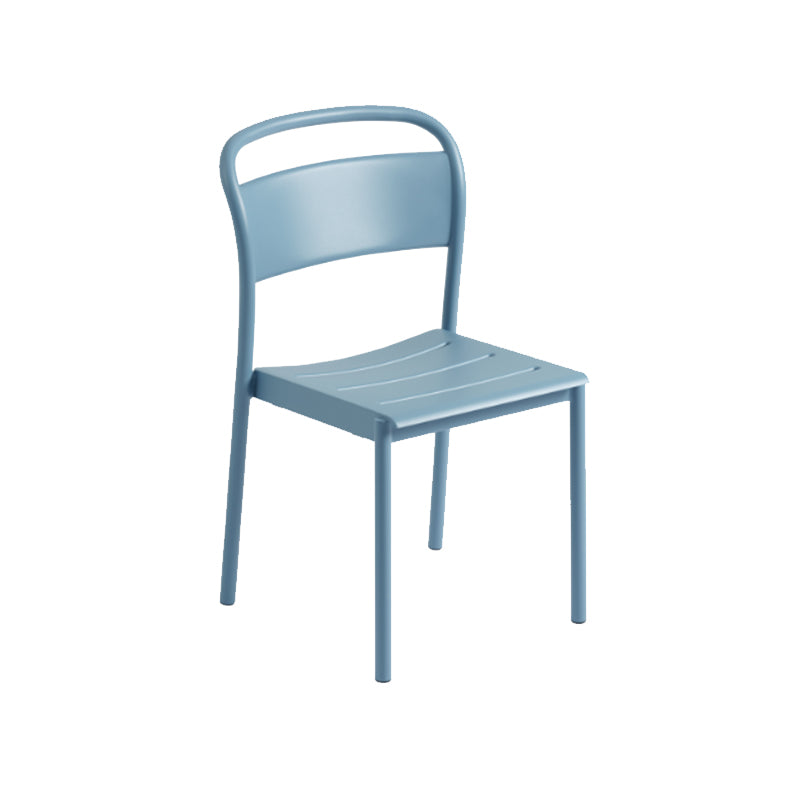 Linear Steel Side Chairs, Pale Blue
