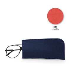 Felt eye glass case, 18x9cm, coralle