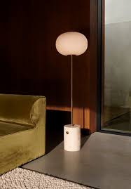JWDA Floor Lamp, Travertine/Brushed Brass-Lighting-Audo-vancouver special