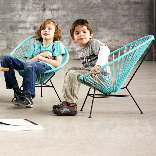 Baby Acapulco Chair, Blue Cord/ Black Frame