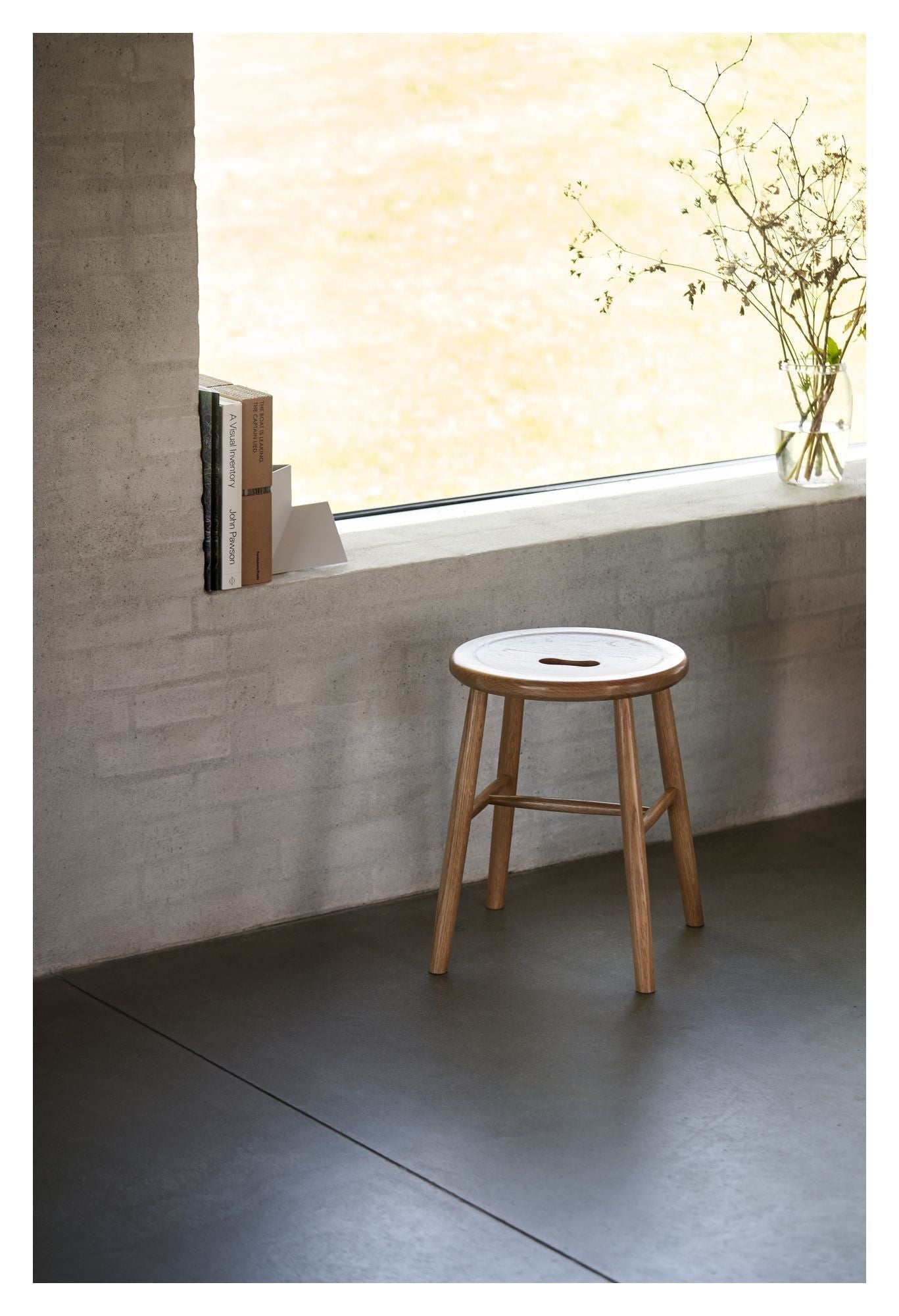 J27 Stool, Black painted beech