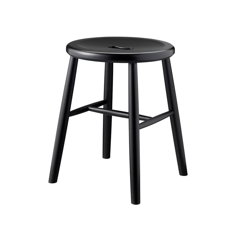 J27 Stool, Black painted beech