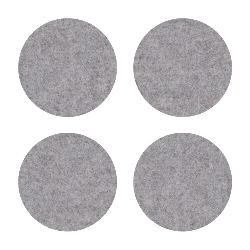 Felt coaster round, 10cm, hellgrau light grey