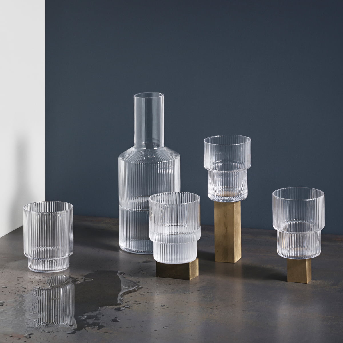 Ripple Carafe Set, Clear, Small