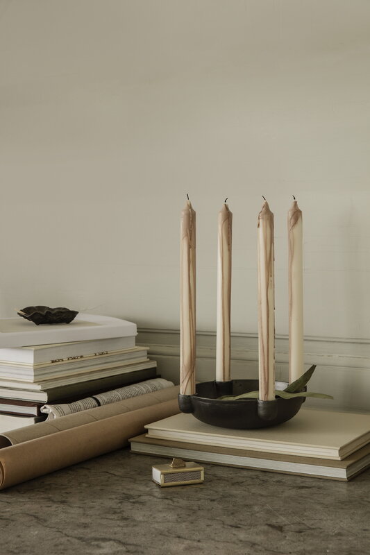 Dryp Candles Pair, Olive Green