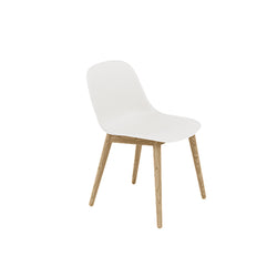 Fiber Side Chair, Wood Base, Oak/White Seat