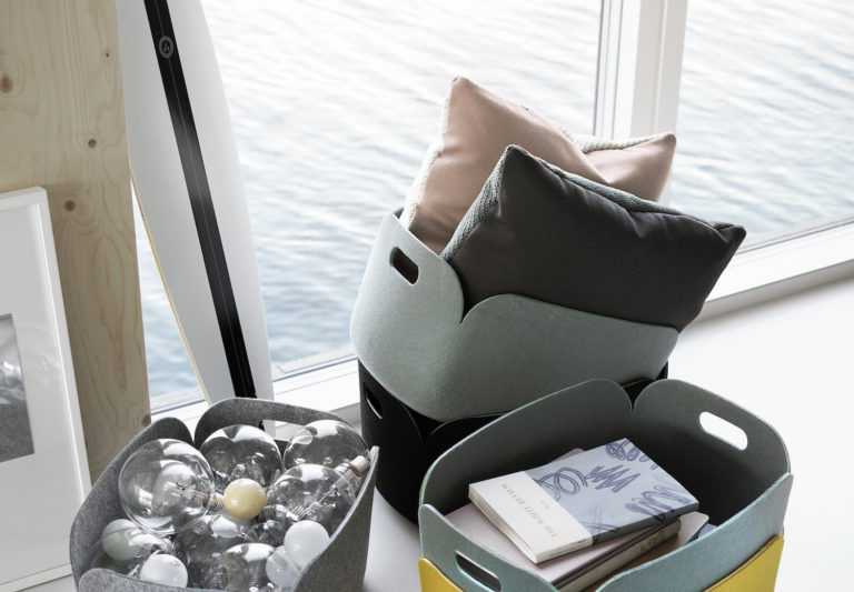Restore Felt Storage Basket, Midnight Blue