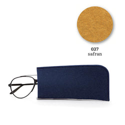 Felt eye glass case, 18x9cm, safran