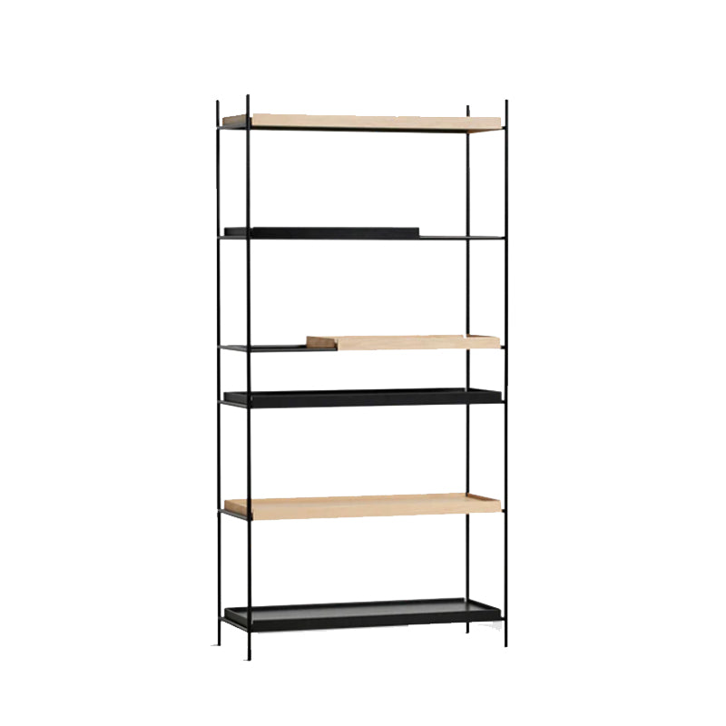 Tray Shelf (High),  2 Wide Oak and 2 Short and 2 Wide Black