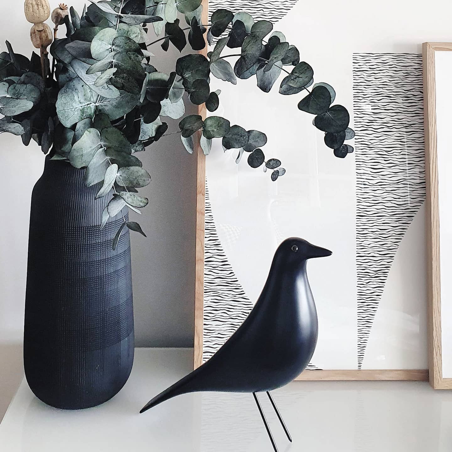 Eames House Bird, Alder/Black Lacquer, 11"x 3.25" x 11"
