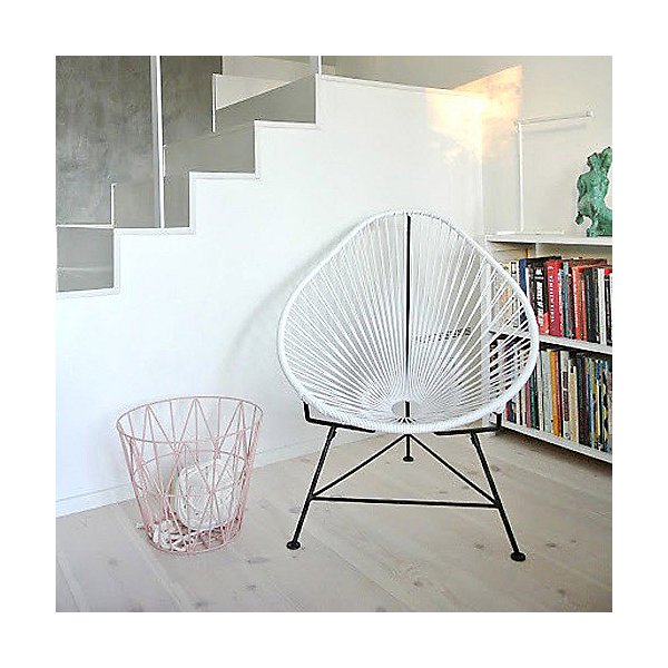 Acapulco Chair, White Cord/Black Frame