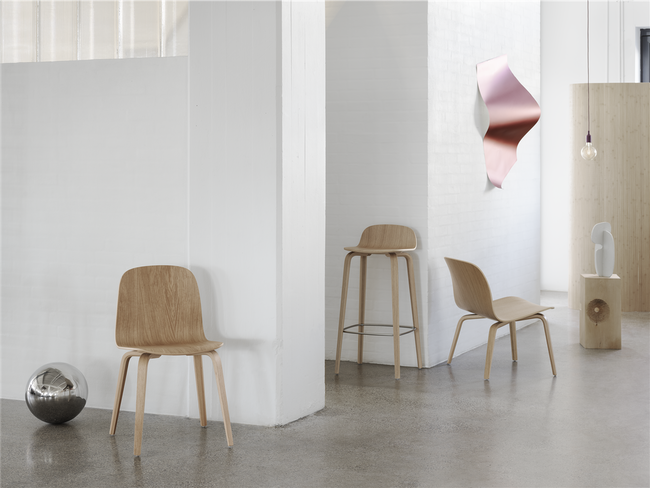 Visu Chair, Wood Base, Oak/Oak